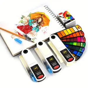 18/24/36/42 Solid watercolor paint set, fan-shaped painting tool-vibrant colors, suitable for artists, sketchers, travel and outdoor use, portable painting tool kit, Crafts art supplies