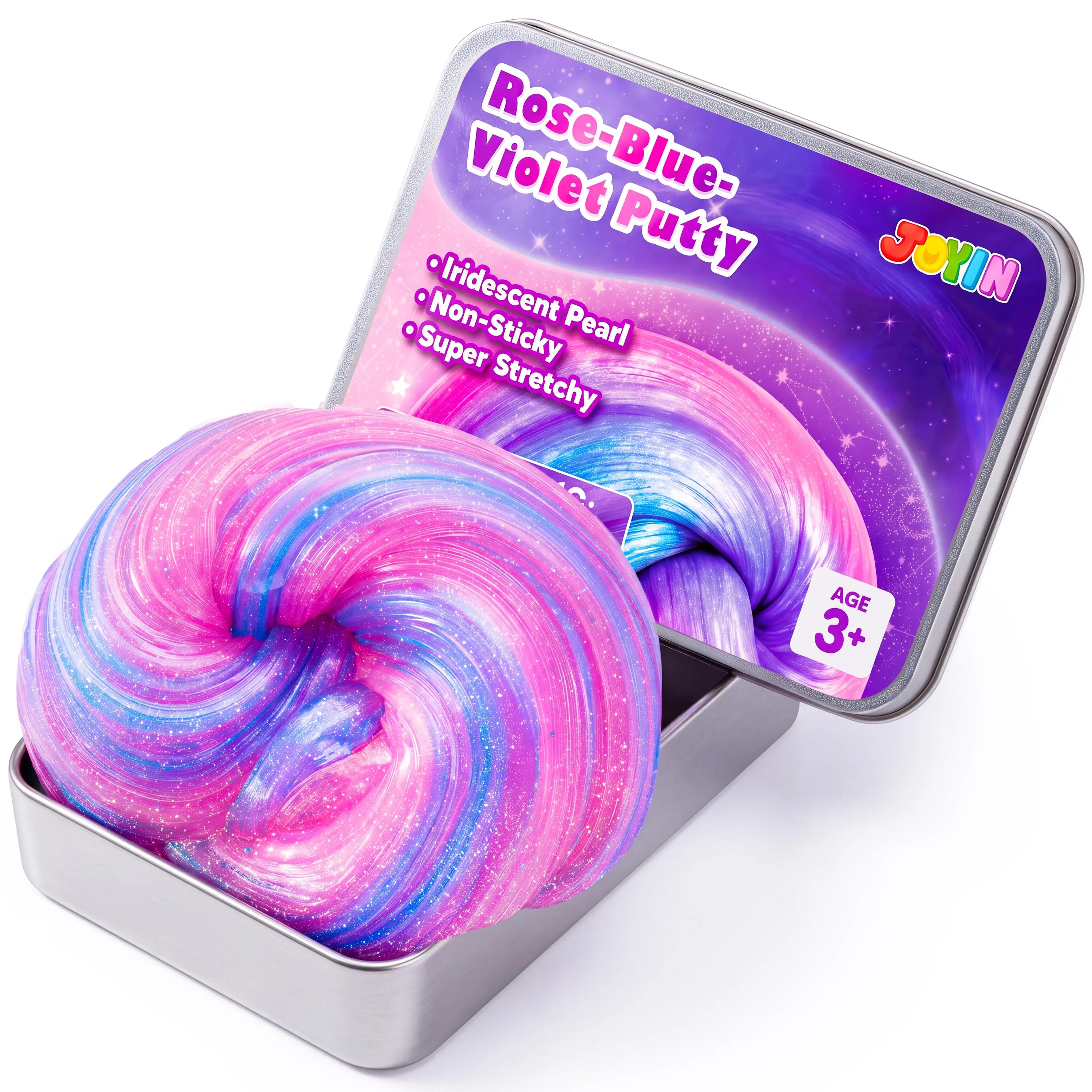 JOYIN Rose-Blue-Violet Crystal Putty, Squishies Toys, Stress Relief Therapy Fidget Toys for Ages 10+, Anxiety Gifts, Desk Fidgets, Christmas & Birthday Gifts