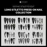 Younique Nails Gothic Halloween Collection Handmade Reusable Luxury Acrylic Press-On Nails Kit - Salon Quality, Short Stiletto Shape, Nude French Design with Floral Details, Eye Embellishments, Mixed Multi Pearls, Jewels, Week-Long Wear for Holiday Days