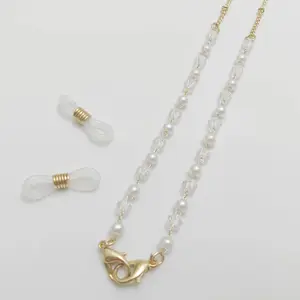 Pearl Diamond Glasses Chain Anti-slip Mask Hanging Chain Fashion Eyewear Accessories for Unisex Gold Tone