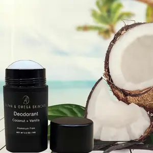 Coconut & Vanilla Natural Deodorant - 24 Hour Odor Protection - Aluminum & Chemical Free - Vegan Body Care Scented - Gental on Skin - Soft and Milky - Baking Soda Free for Men & Women