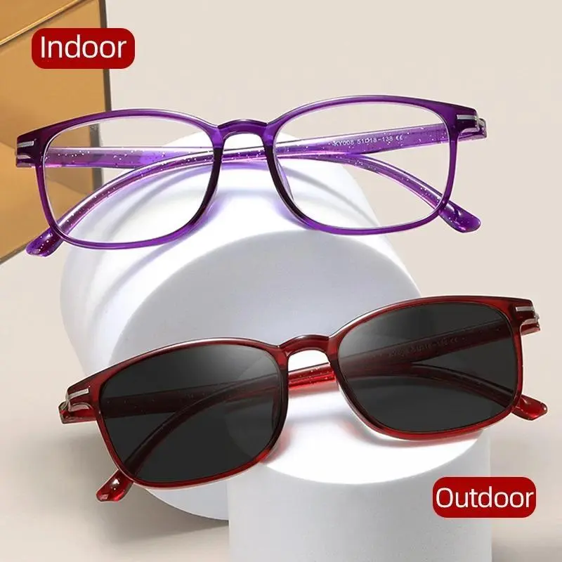 2024 Business Ultra Light Photochromic Men Reading Glasses High Definition Outdoor Presbyopia Glasses Anti Blue Light Glasses