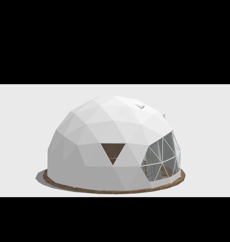 OED Glamping N CAMPING 5M Luxury Geodesic Glamping Dome. Waterproof Double-Zipper Tunnel Tent