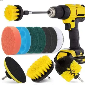 Drill Brush Set 3/8/12 pc Tile Grout Power Scrubber Cleaner Spin Tub Shower Wall