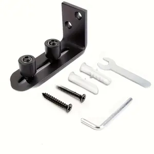Sliding Barn Door Floor Guide Set (7pcs/set), Adjustable Double Roller Rails, Durable and Easy to Install, Perfect for Smooth Barn Door Sliding