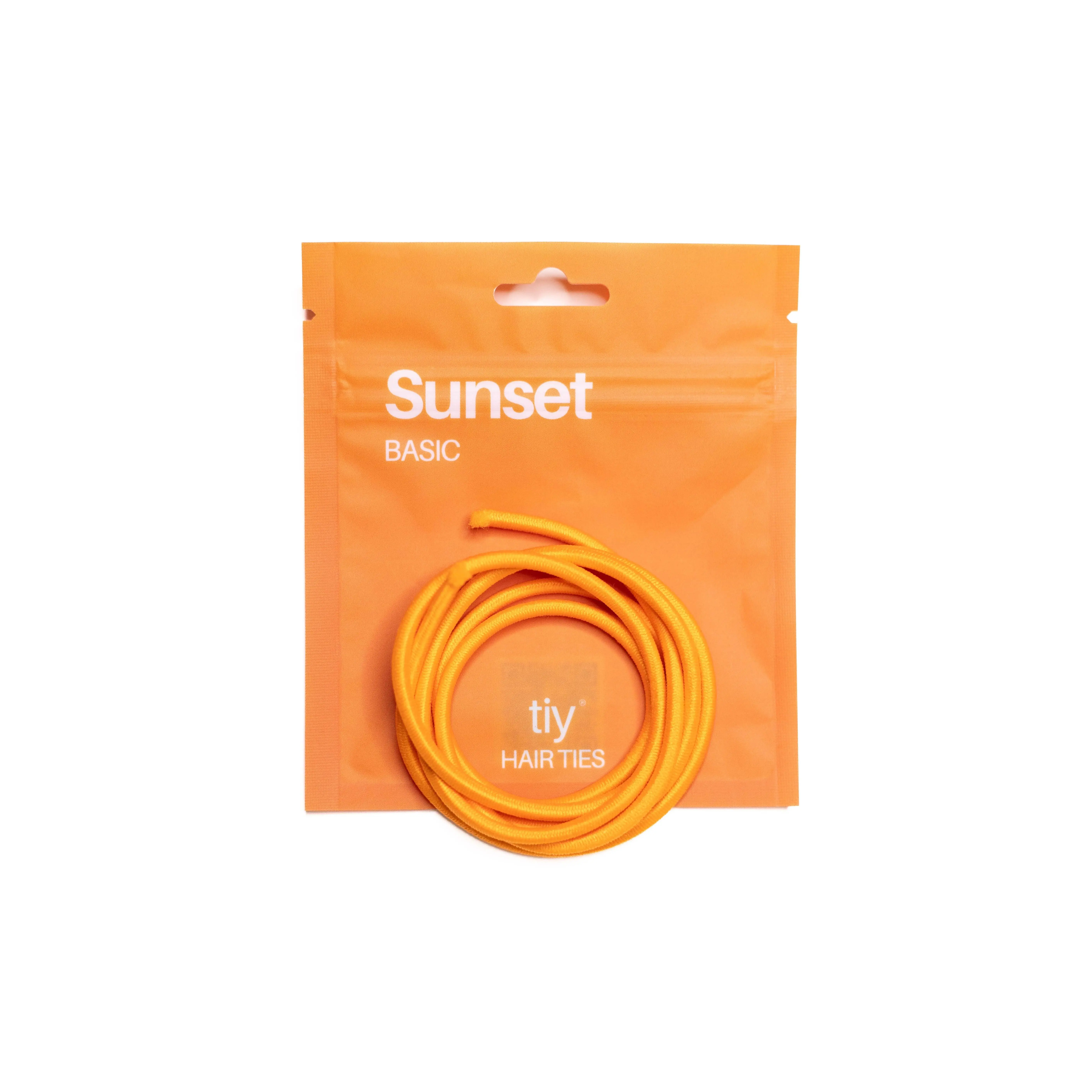 TIY Sunset Basic Hair Tie - 34 Inches Orange Customizable Hair Tie for Any Hair Type - 13x Stronger & 2x Stretchier Than Regular Hair Ties