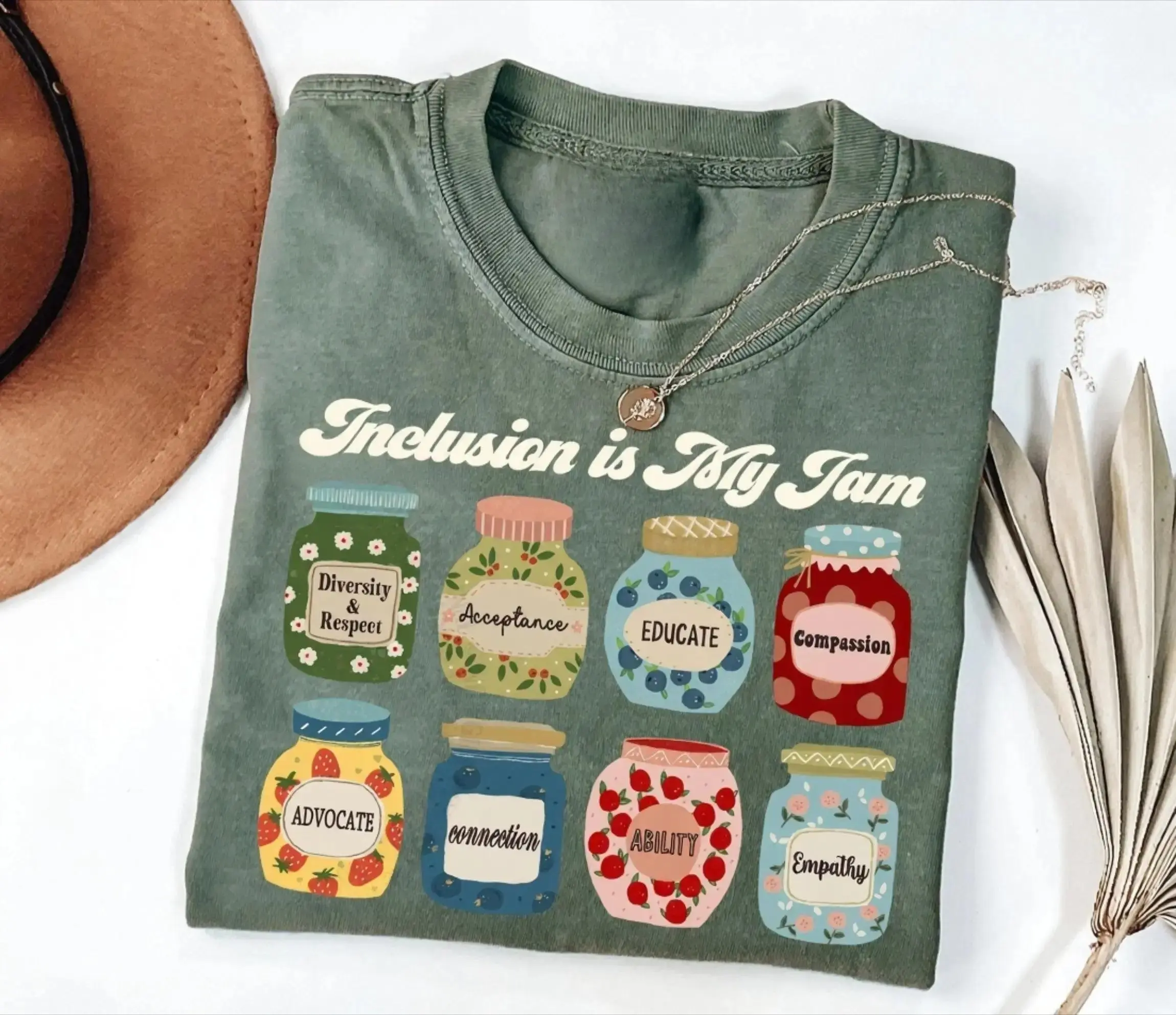 Vintage Oversized Graphic Tee, Inclusion Is My Jam Neurodiversity Teacher T-Shirt, Retro Diversity Advocate Top for Women, Trendy Inclusive Shirt, Apparel, Gift for Educators, Daily Outfit