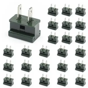 Male Vampire Plug SPT-2 Green, Slide-in Zipper Plug for Christmas Party Lighting Power Plugs (25 pcs SPT2 Size )