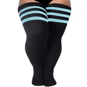Plus Size Women’s Cotton Over-the-Knee Socks - Stretchy Comfy for Fitness Sessions & Daily Leg-Shaping Casual Outfits