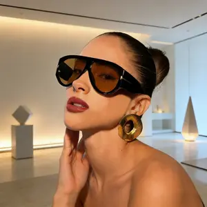 Women's Oversized Aviator Sunglasses - Retro Personalized Style with UV Protection & High-End Feel