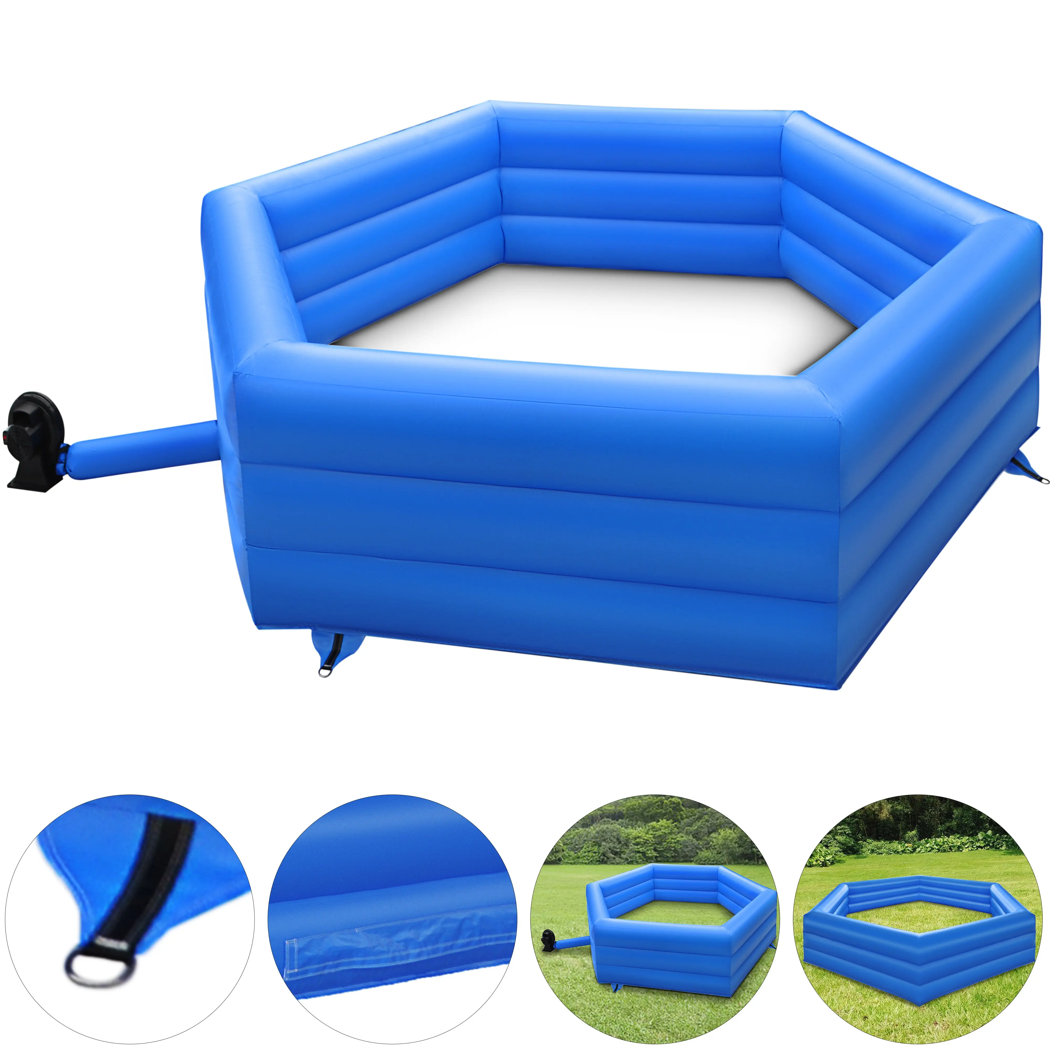 【DealsForYouDays】VEVOR 15 ft Gaga Ball Pit, Inflatable with Electric Air Pump, Gagaball Court Inflates in Under 3 Minutes, for Outdoor and Indoor School Family Activity