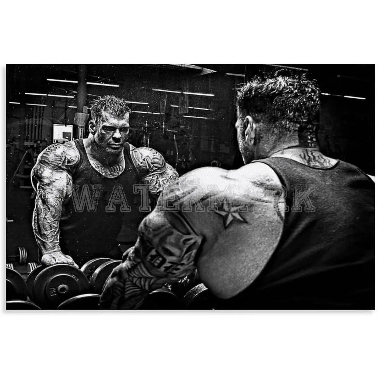 Rich Piana Bodybuilding Colorful Artistic Print Poster, Unframed Canvas Decorative Artwork Photo - 12x8in (30x20cm) Athlete Wall Decor for Gym, Man Cave Home Supplies