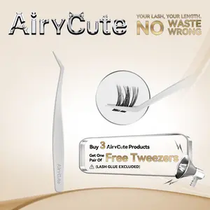 AIRYCUTE Precision Grip Anti-Stick Lash Tweezers for Cluster Lashes – Straight & Curved Eyelash Applicator for Beginners, Artists & Beauty Lovers