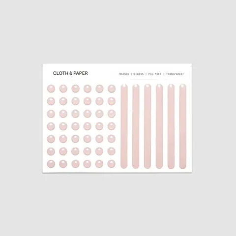 Cloth.& Paper Raised Sticker Set for Planners, Calendars, & Notebooks