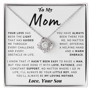 My Mom Thank You Gift | Special Present for Mom from Son, Xmas Christmas Bonus Mother Gift, Custom Necklace for Mama, Sentimental Jewelry for Birthday Bday, Heartfelt Step Up Mom Appreciation, Unique Holiday Surprise for My Amazing Mom