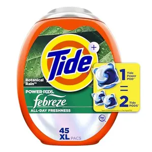 Tide Power Pods with Febreze Laundry Detergent Pacs, 45 Count, Botanical Rain Scent, All-Day Freshness