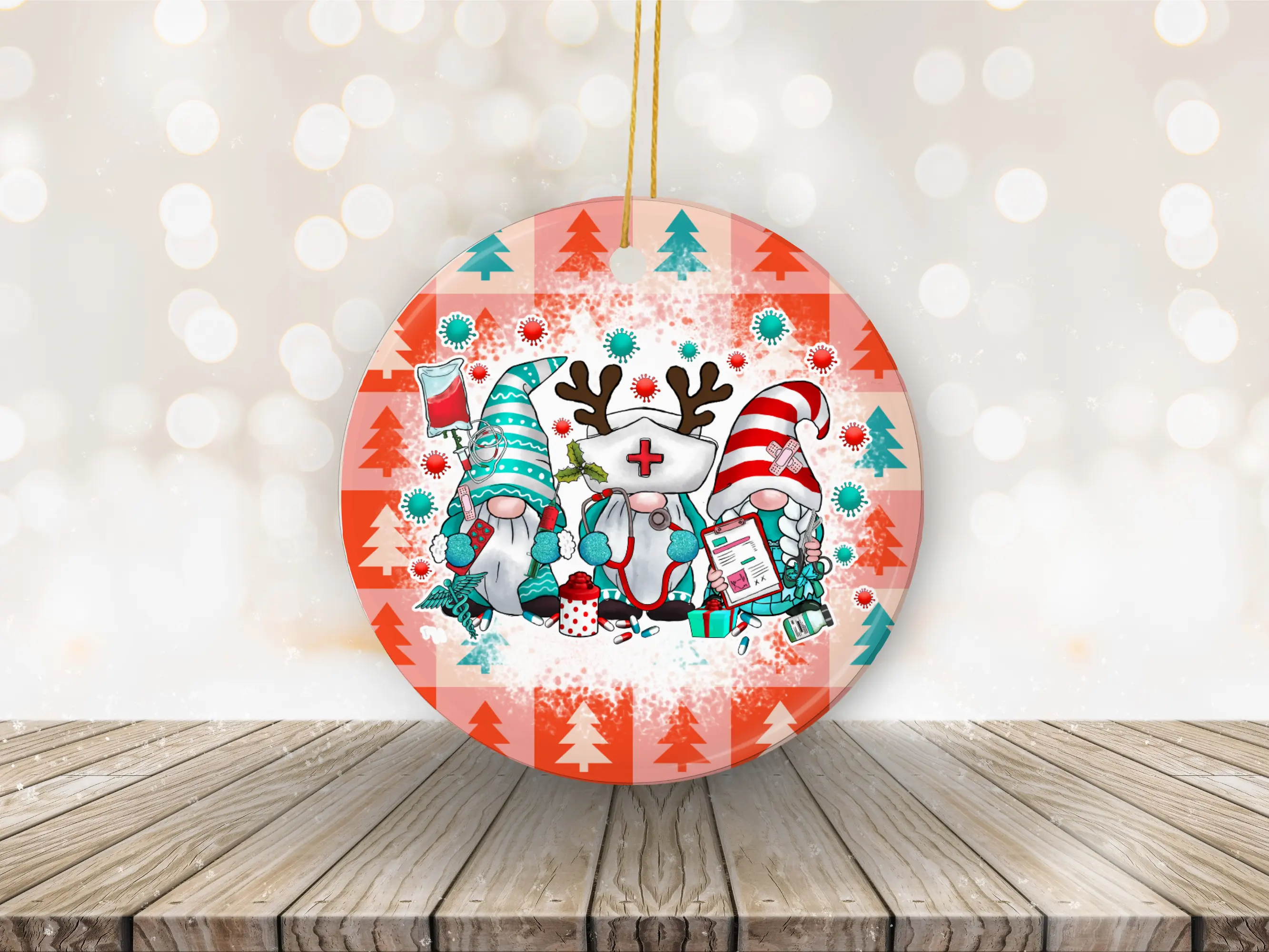 Nurse Style Christmas Ornaments - Handmade Nurse Theme Ornaments for Christmas Tree Decoration & Gift Idea for Nursing Professionals