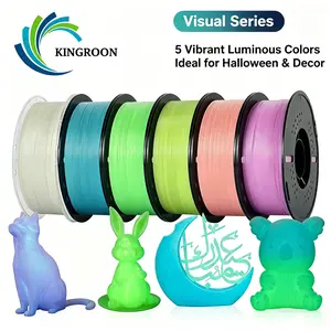 【Visual Series】 KINGROON Glow-in-the-Dark PLA Filament 5 kg Bundle, 1.75 mm luminous multicolor set