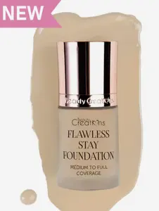 Beauty Creations Flawless Stay Foundation 30ml - Medium to Full Coverage Oil-Free Hydrating Makeup Concealer with Vitamin E for Oily to Dry Skin - Yellow