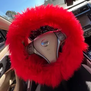 Cute Furry Steering Wheel Cover Set - Compatible with Various Models, Soft and Adorable Design