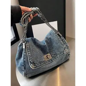 Mother's Day Gift, Fashion Denim Chain Purse Bag, 2025?Casual Versatile Crossbody Bag for Women, Trendy All-match Commuter Purse