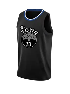 Men's 30 Black Embroidered Vintage Basketball Jersey, Casual Short Sleeve Vest, Summer Fitted Long Clothing, Letter Pattern, Moderate Fabric, Jersey Shirts