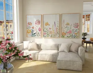 Colorful Wildflower Art Set of 3 | Flower Art | Modern Floral Prints | Watercolor Wildflower Print Set of 3 | Printable Wall Art Posters