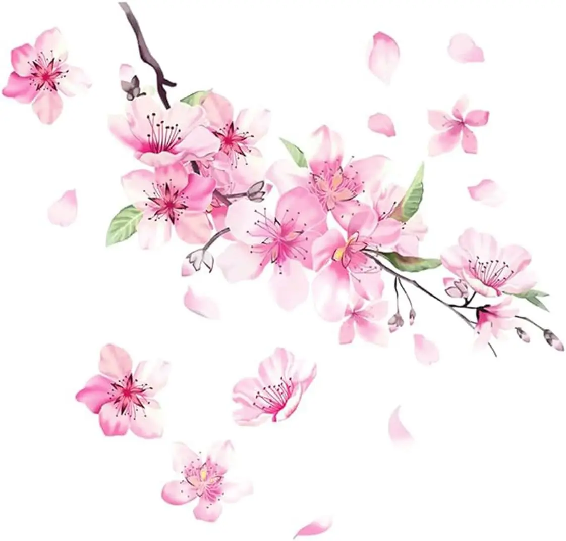 Cherry Blossom  Sticker Decal, Vinyl Scratch Cover  Flower  Sticker, Auto Bumper Decal,  Decoration Accessories, Suitable for    Decor