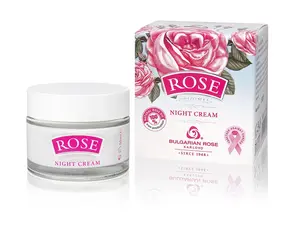 Bulgarian Rose Night Face Cream, Moisturizing and Rejuvenating Skin Care, Water Revitalizing Night Cream, Hydrating Rose Face Cream