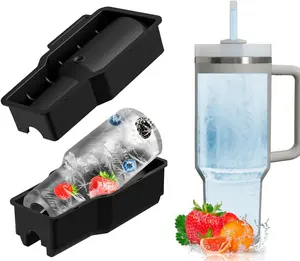 Silicone Ice Cube Tray, Hollow Cylinder Ice Mold with Lid and Bin, 40 oz Tumbler H2.0 Perfect Fit, Reusable Kitchenware for Beverages, Beverage tiktokshopspringglowup