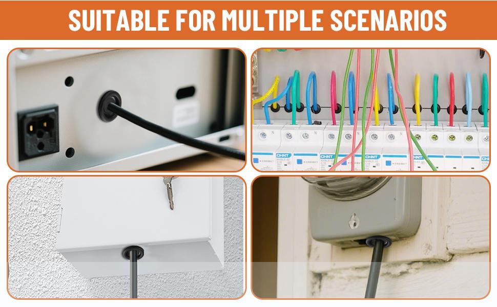 210PCS Rubber Grommet Kit, 7 Sizes Closed Rubber Grommets for Wiring, Automotive, Electrical Appliances, Plumbing & Home Improvement