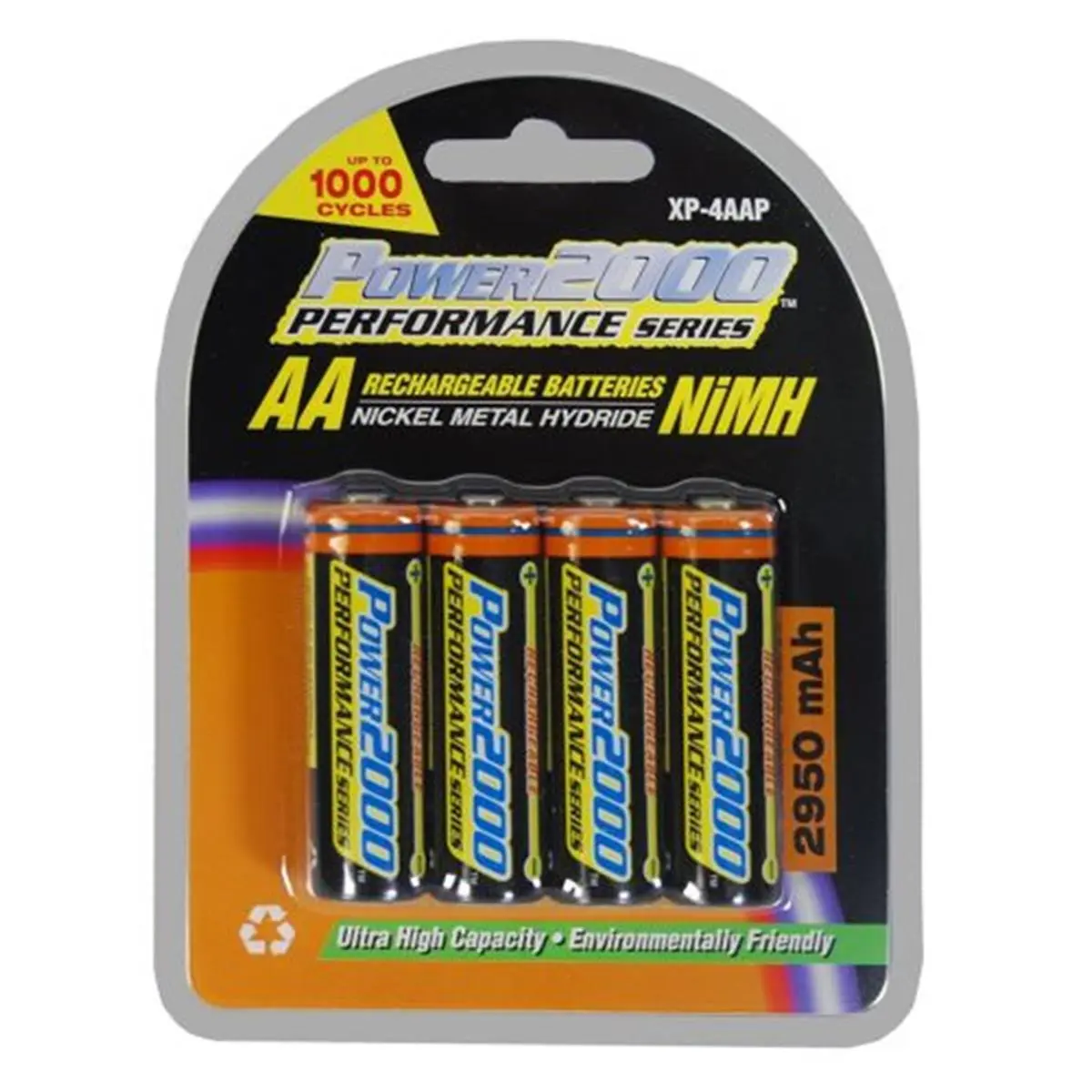212 MAIN Portable XP10AA Power2000 Performance Series High-Capacity NiMH Rechargeable AA Batteries (10-Pack, 2950 mAh) for Sports & Outdoor Cycling Equipment, High Capacity Battery, Rechargeable Aa Battery