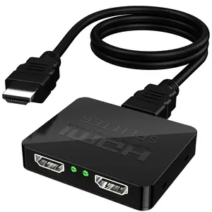 Mini 4K Series HDMI 1-In-2-Out Splitter, Compact, HD Video Mirroring, Multi-Link Dc Output, Camera-Ready Computers, Game Supplies & Accessories