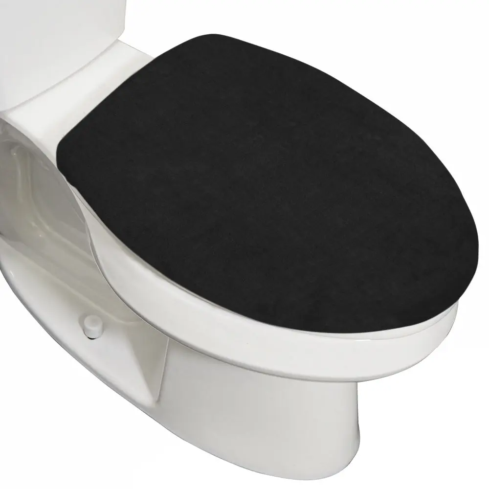 GORILLA GRIP Thick Memory Foam Bathroom Toilet Lid Seat Cover, Soft Velvet Topside, Machine Wash, Plush Cushioned Covers Fits Most Size Lids, Decorative Bath Room Accessories