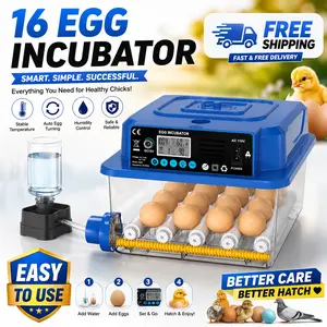16 Egg Smart Incubator with Auto Egg Turning & Humidity Control, Easy to Use, High Hatching Success