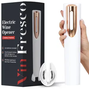 Electric Wine Bottle Opener Battery Operated with Stand and Built-in Foil Cutter - Ultra Portable - Best Gift Set for Kitchen Utensil and Wine Lover