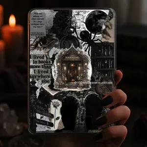 Gothic Book Store Vintage Bookstore Bookshop With Flowers Kindle Grip Magnetic Holder Magsafe Phone Kindle Accessory