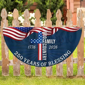 FLAGWIX American 250 Years of Blessing God 1776 2026 Fan Flag - Polyester Double-sided Yard Flags For Outside 1.5x3 ft - 4th of July Decorations for Home Yard Garden Decor Banner, Gifts For Men Women