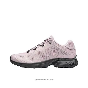 Soft Pale Pink Breathable Engineered Mesh & Synthetic Leather Support Lightweight Outdoor Trail Running Shoe