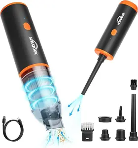 WHATOOK Powerful Handheld Vacuum Cleaner 12000PA Air Blower 100000RPM 3-Speed LED 7200mAh Battery for Cars Computers Offices with Multi-Layer Filters & Fast Charging