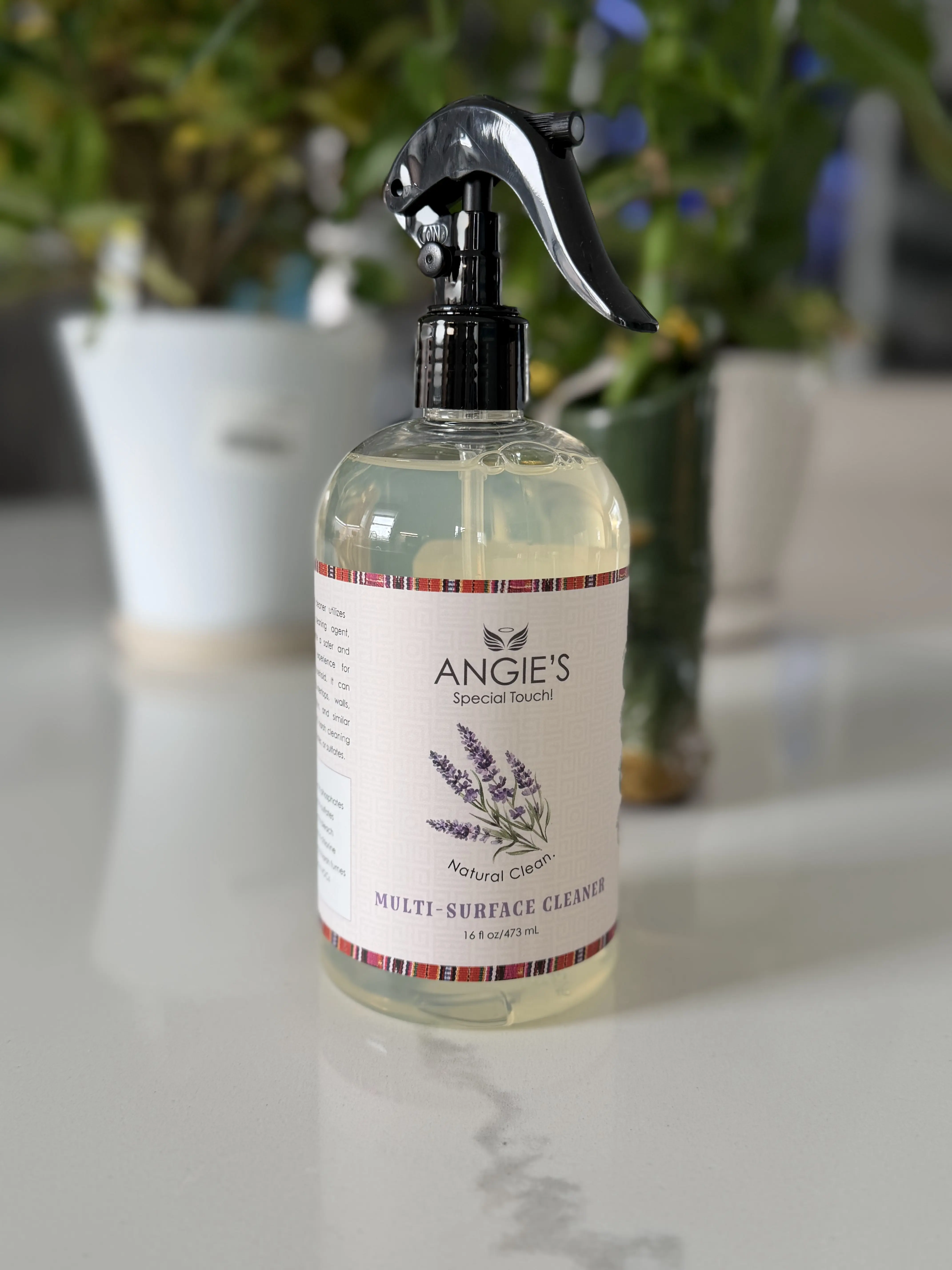 Angie's Natural Multi-Surface Cleaner, 100% Natural Formula, No Harsh Chemicals, Phosphate-Free, Sulfate-Free, Spray Bottle 16Oz, Kitchen Cabinet Cleaner, Multifunctional Cleaner