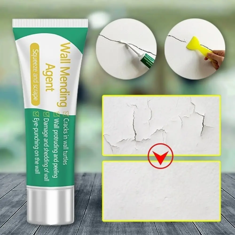Safemend Wall Mending Agent Kit with Scraper, Cream Drywall Repair Kit Safe Mend Wall Repair Wall Surface Repair Products for Filling Holes in The Wall