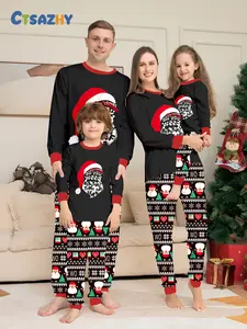 Christmas Family Pajama Set, Santa Snowflake Heart Design, Match, Comfortable Skin-Friendly, Unisex Fit, Holiday Home Wear