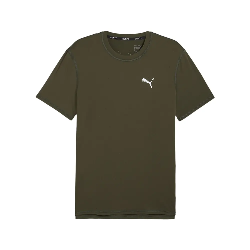 PUMA Mens Run Cloudspun Crew Neck Short Sleeve Athletic Casual Tops Casual Breathable - Green