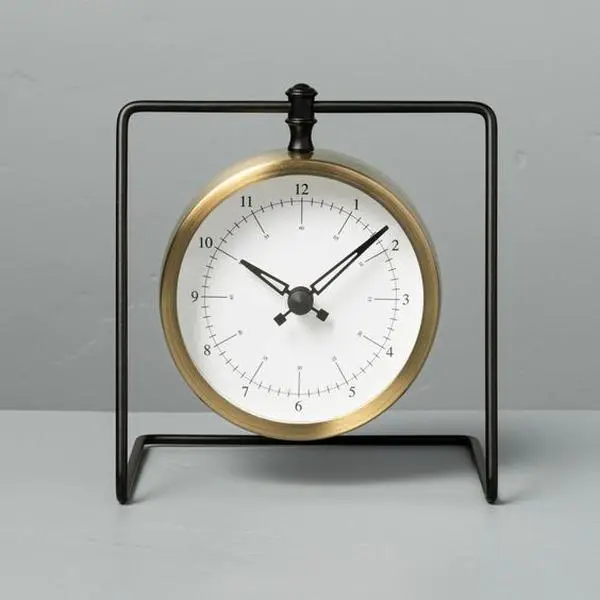 Round Decorative Tabletop Clock, Alarm Clock For Home Decor