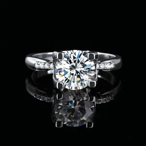 #33（Titi）925 Sterling Silver Synthetic Moissanite Ring