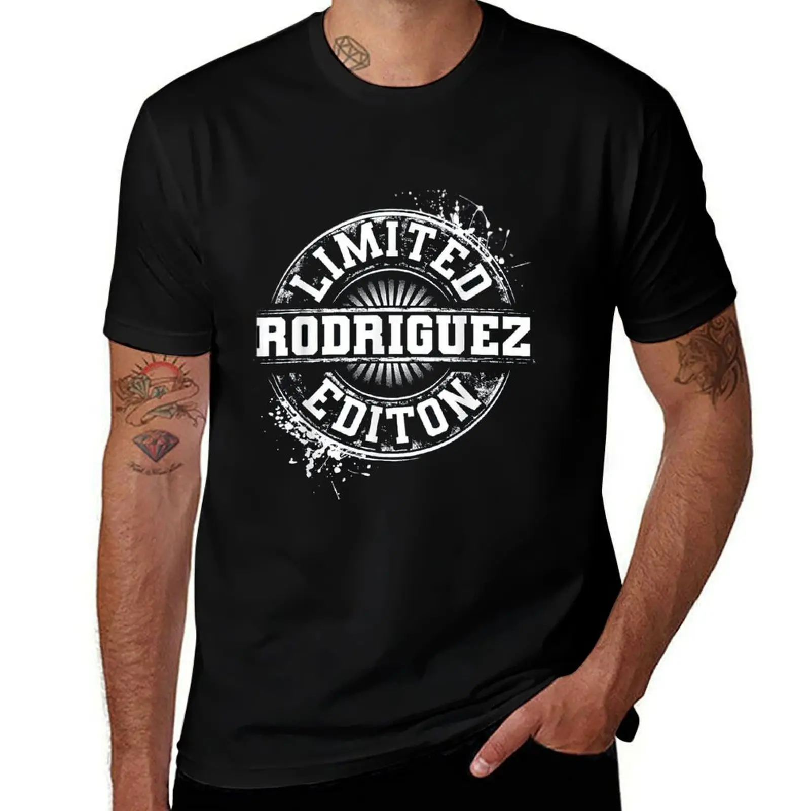 RODRIGUEZ Funny Surname Mens T Shirts Cotton Short Sleeve T-Shirt Crew Neck Tees Casual Shirt