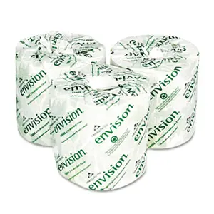 212 MAIN Georgia Pacific 1988001 Envision 2-Ply Biodegradable Toilet Paper - EPA Compliant, Recycled Fibers, Individually Wrapped Bathroom Tissue - 550 Sheets/Roll, 80 Rolls/Carton