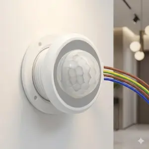 Smart Motion Sensor Switch: Adjustable Delay Timer, Energy-Saving Light Control Module. Indoor/Outdoor Wall-Mounted Infrared Detector for Home Security & Automation.