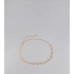 Linked Up Faux Pearl Chain Belt